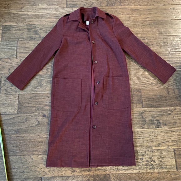 Burgundy ASOS Duster Jacket - Picture 1 of 4